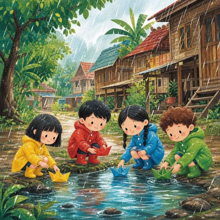 แข่งเรือกระดาษวันฝนตก