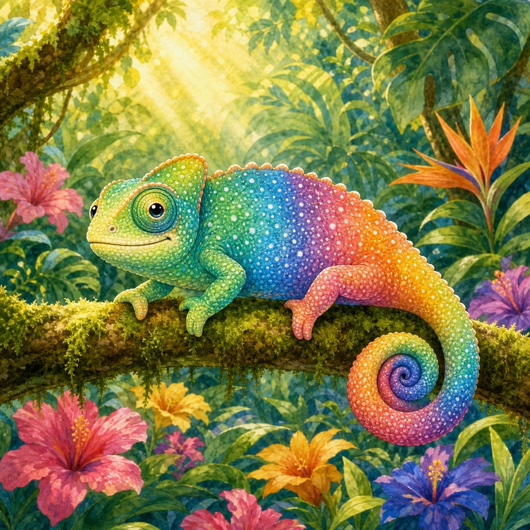 The Chameleon Who Loved Her Colors