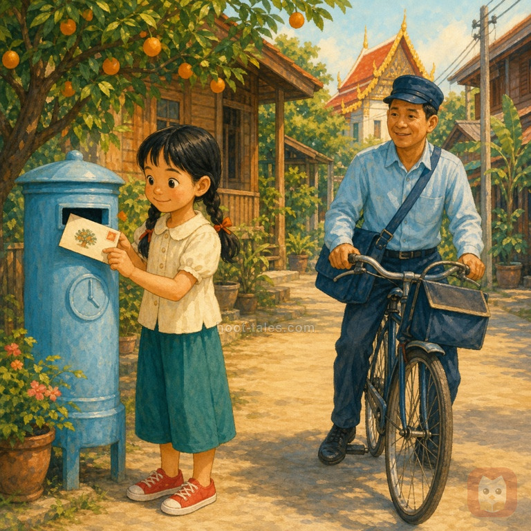 ลดากับตู้ไปรษณีย์สีฟ้า